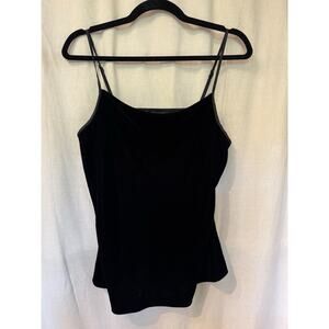 Banana Republic Velvet Tank Top Women’s Small Black Cowl Neck Adjustable Straps